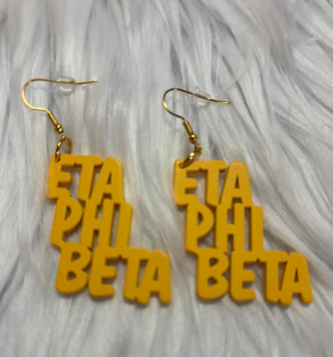 Eta Phi Beta Yellow Earrings