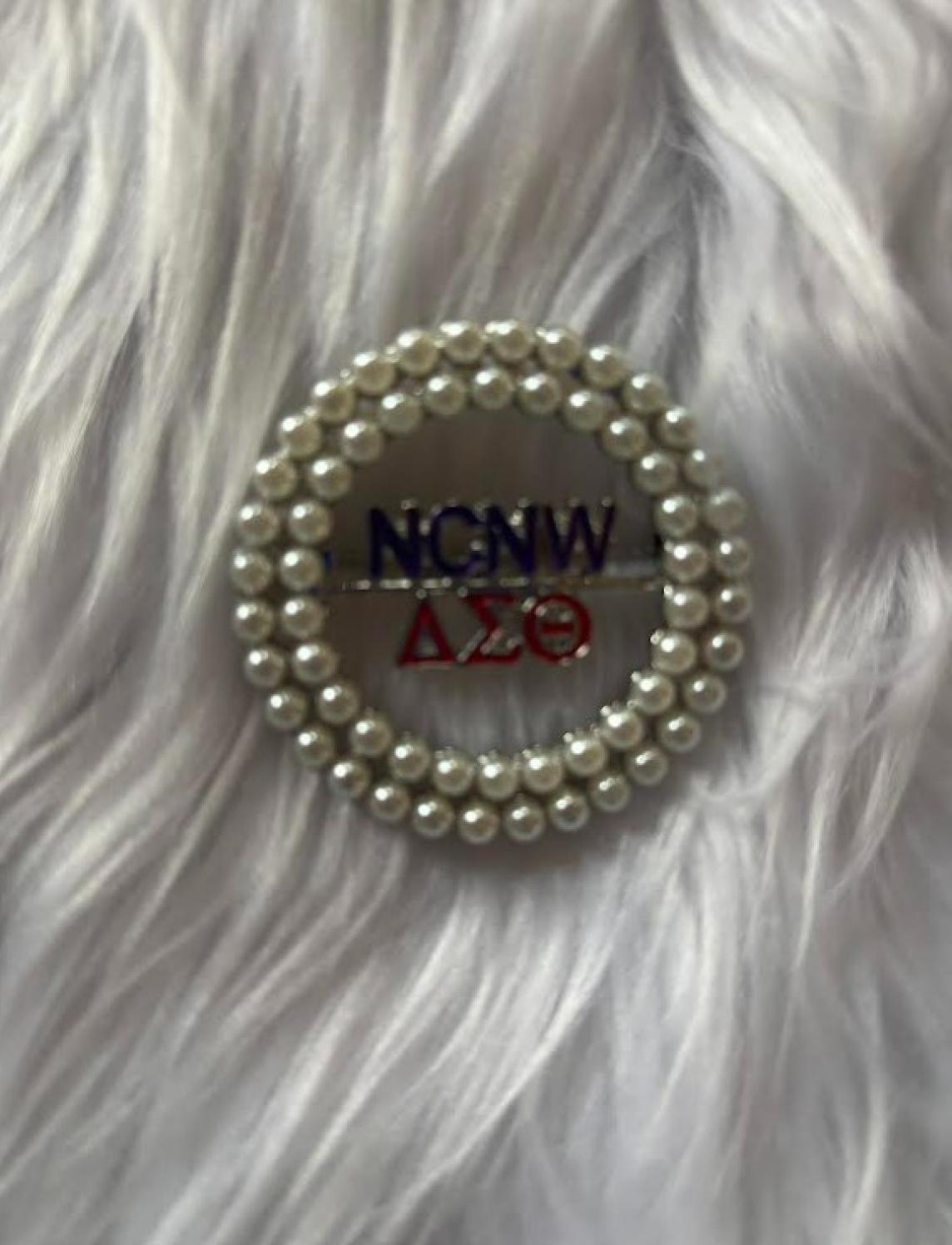 NCNW Delta Round Pearls Pin