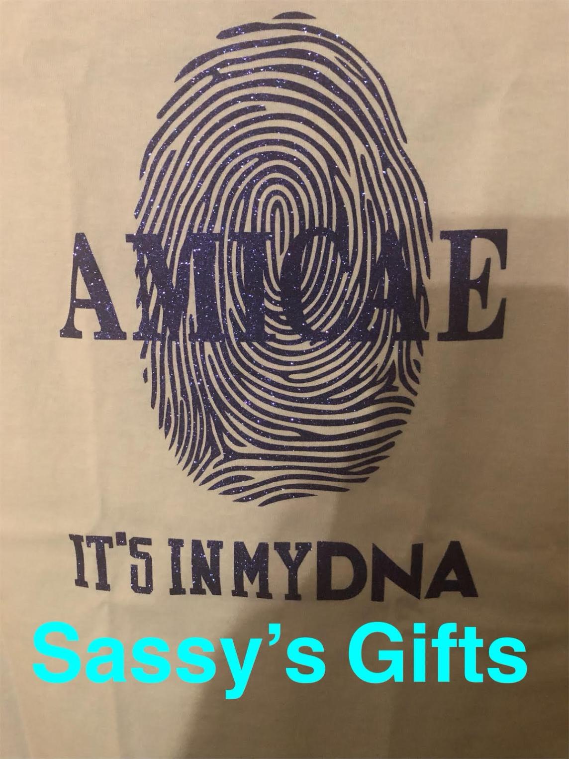 AMICAE IN MY DNA LIGHT BLUE SWEATSHIRT 