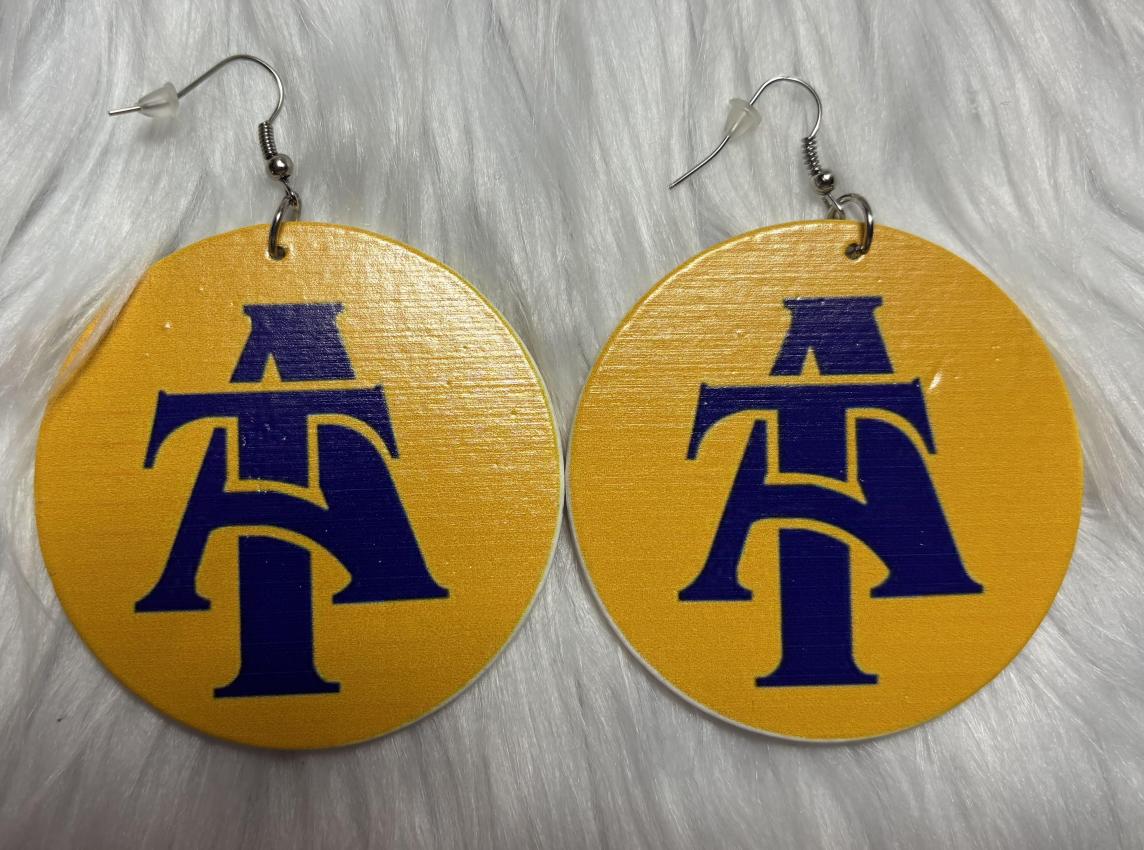 NCA&TSU Wooden Earrings