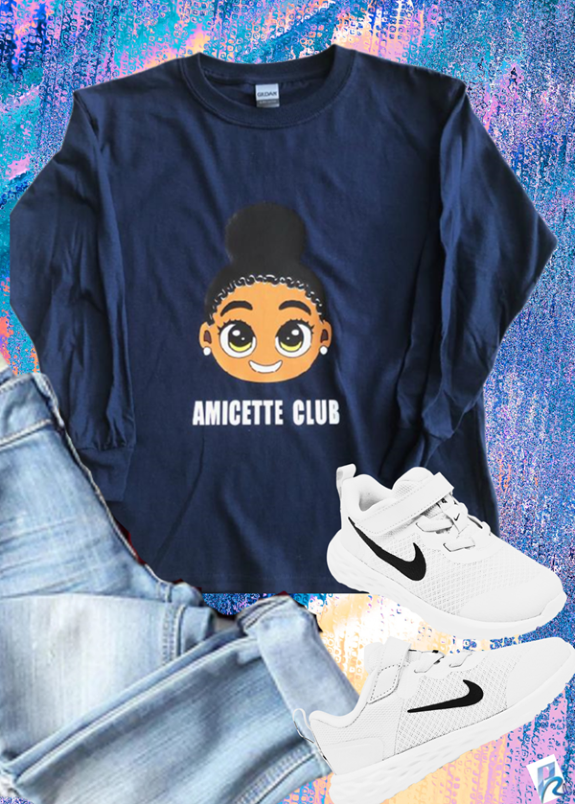 AMICETTE Club Long Sleeve Tee in Youth Sizes 
