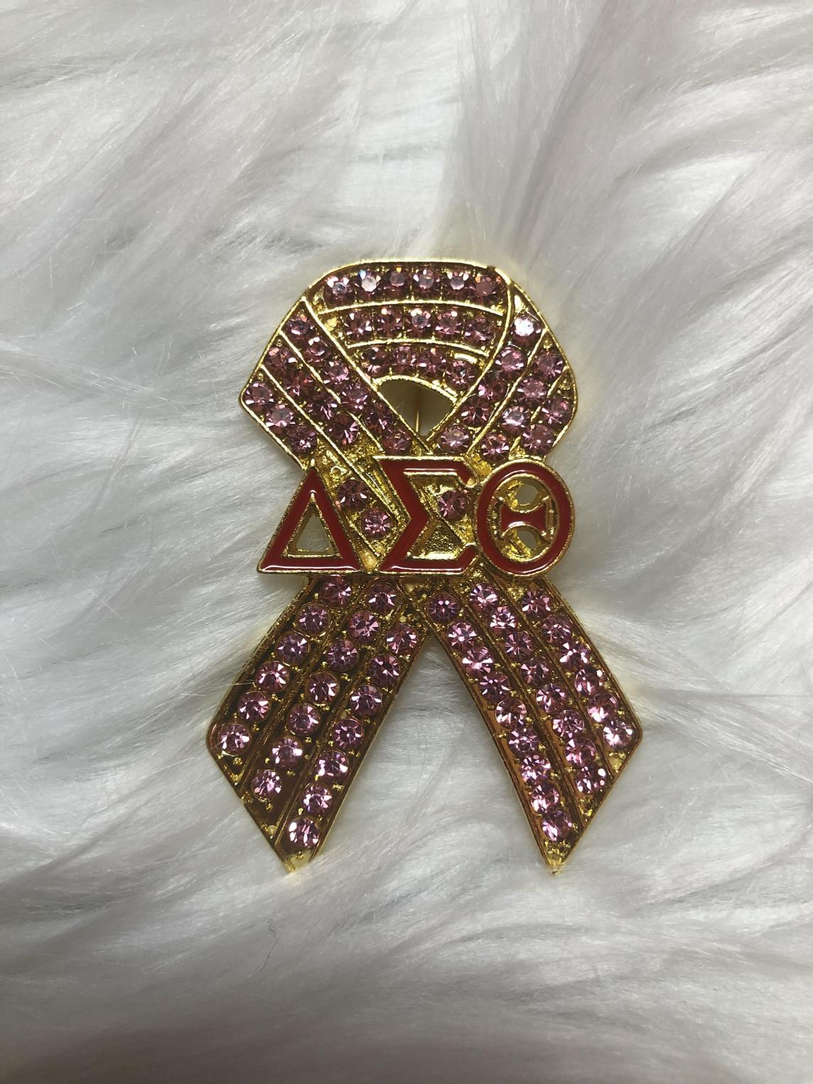 Delta Pink Ribbon Pin