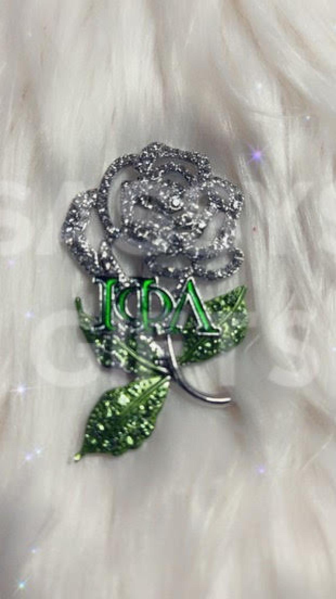 Iota Phi Lambda White Rose Pin