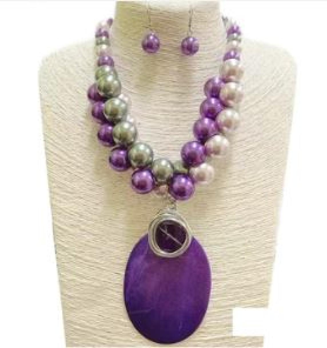 LAVENDER PEARLS AND SHELLS NECKLACE - SOLO OUT
