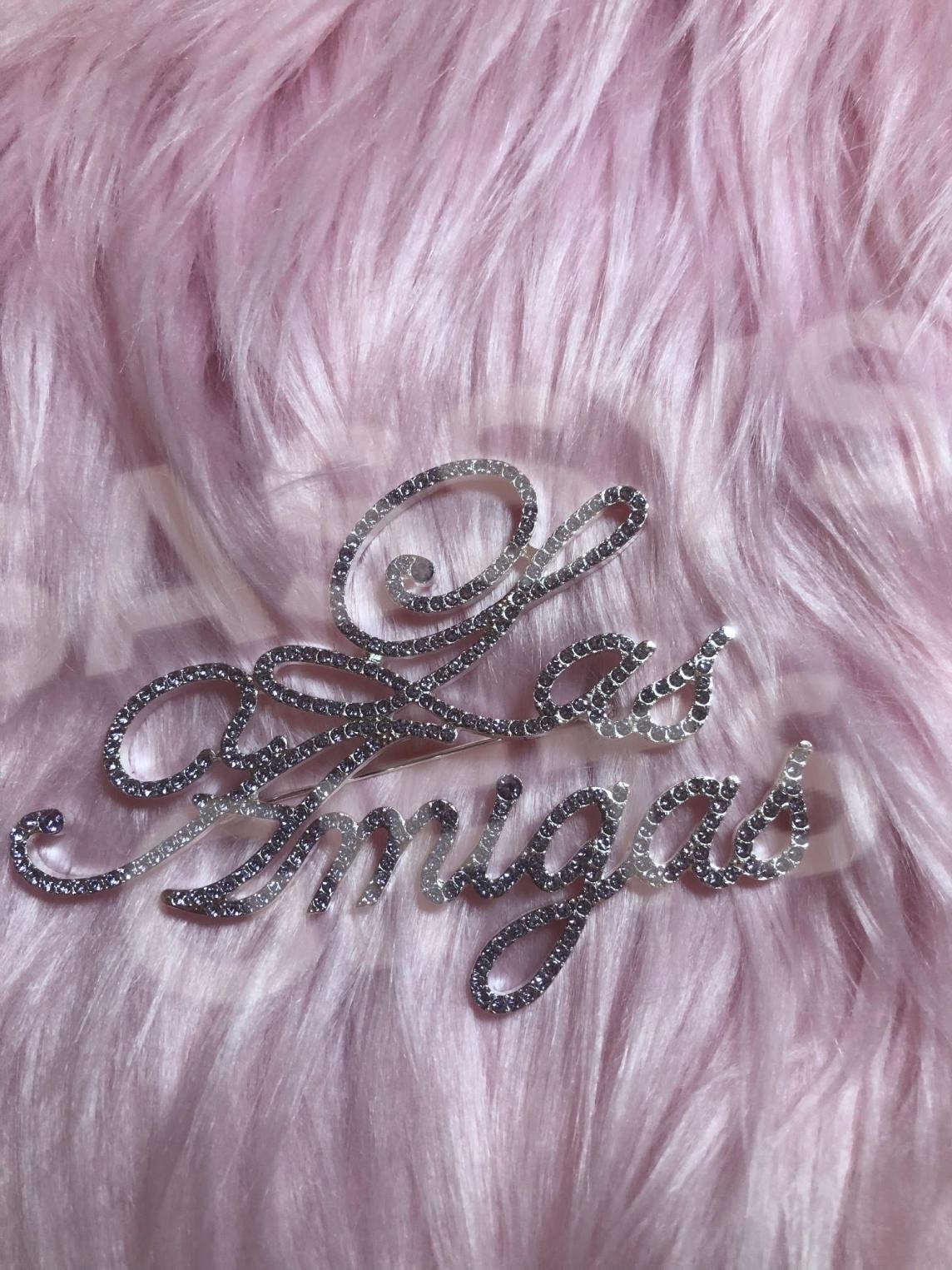 Las Amigas Lavendar Rhinestones Pin