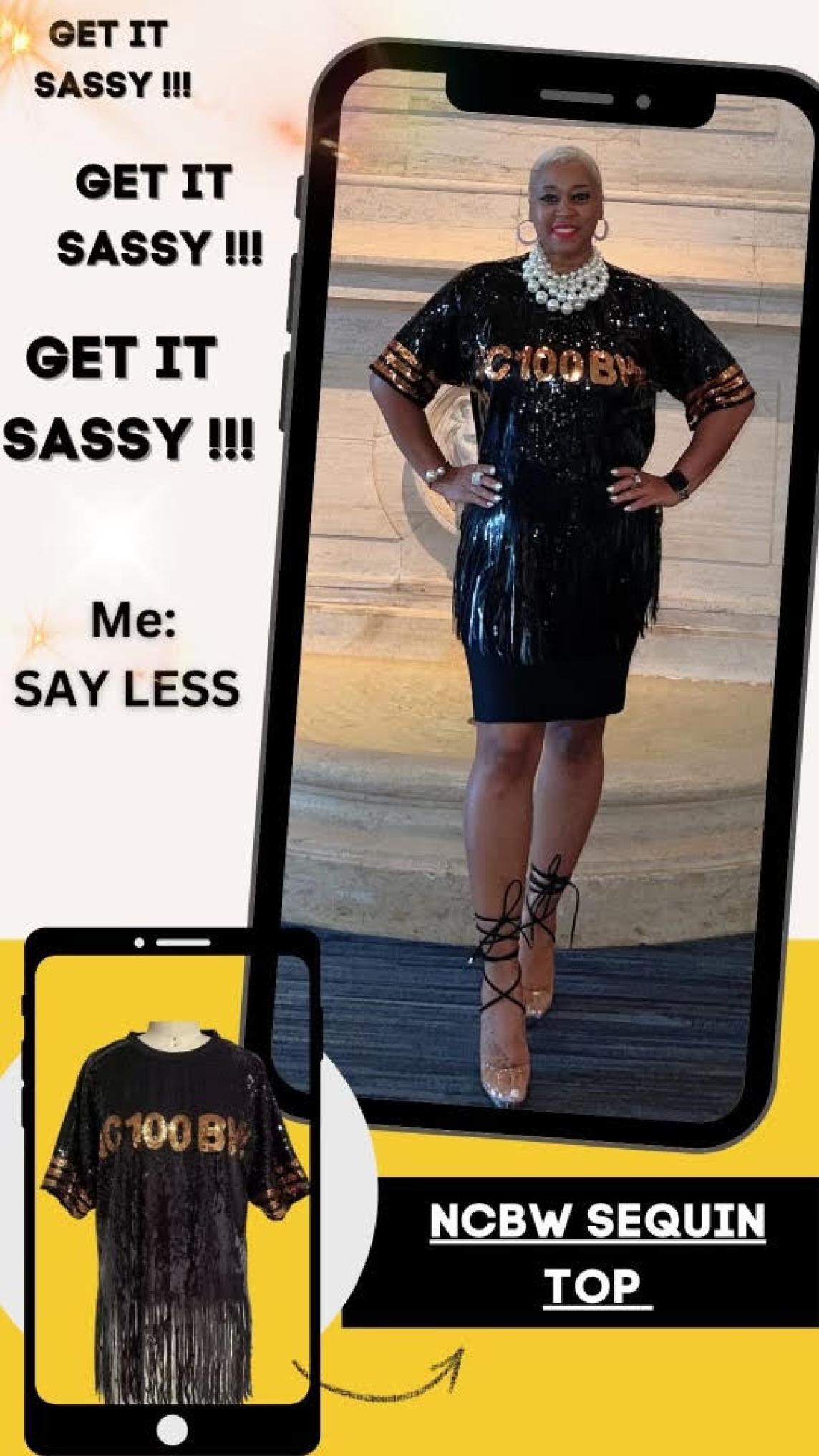 NCBW100 Sequin Fringe Top 