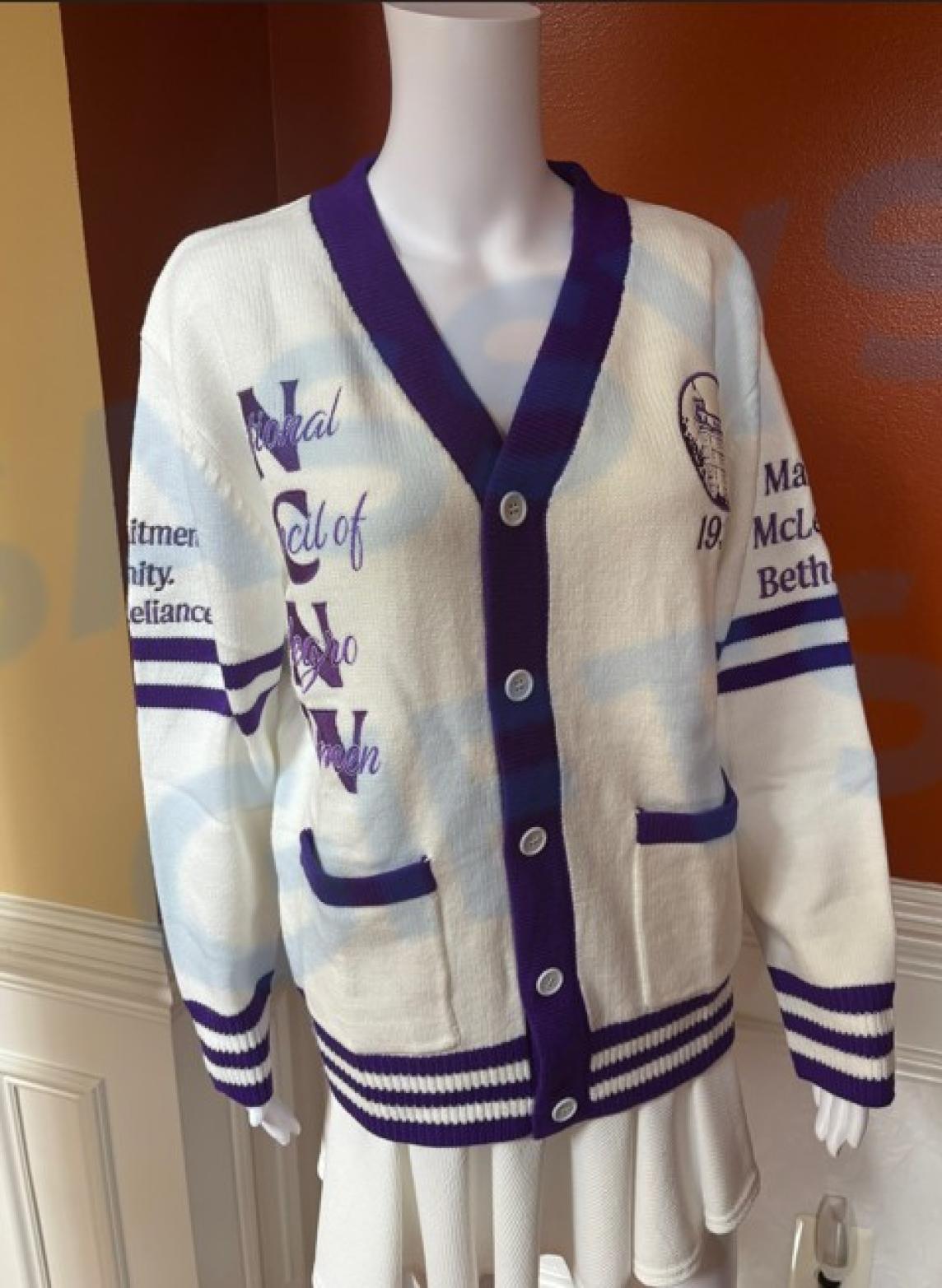 NCNW White Founder's Cardigan | Sassy's Gifts