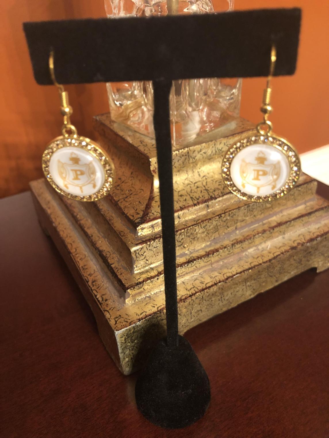 PHILO Shield Rhinestone Earrings