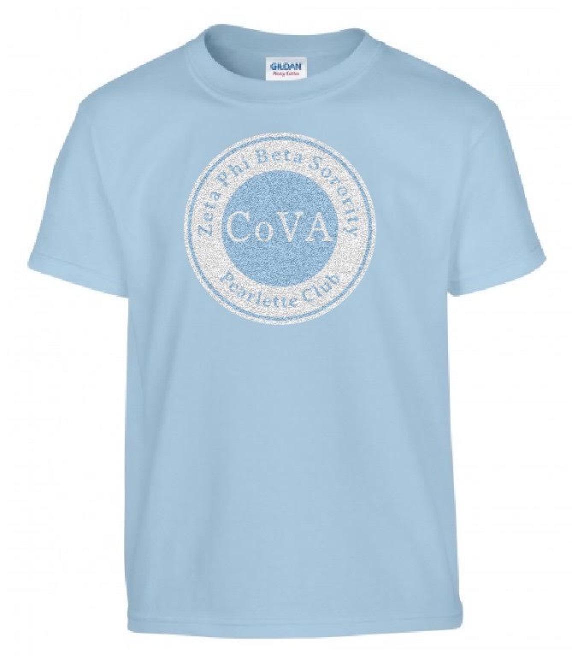 Pearlette COVA Blue Tee.Youth Sizes Only 