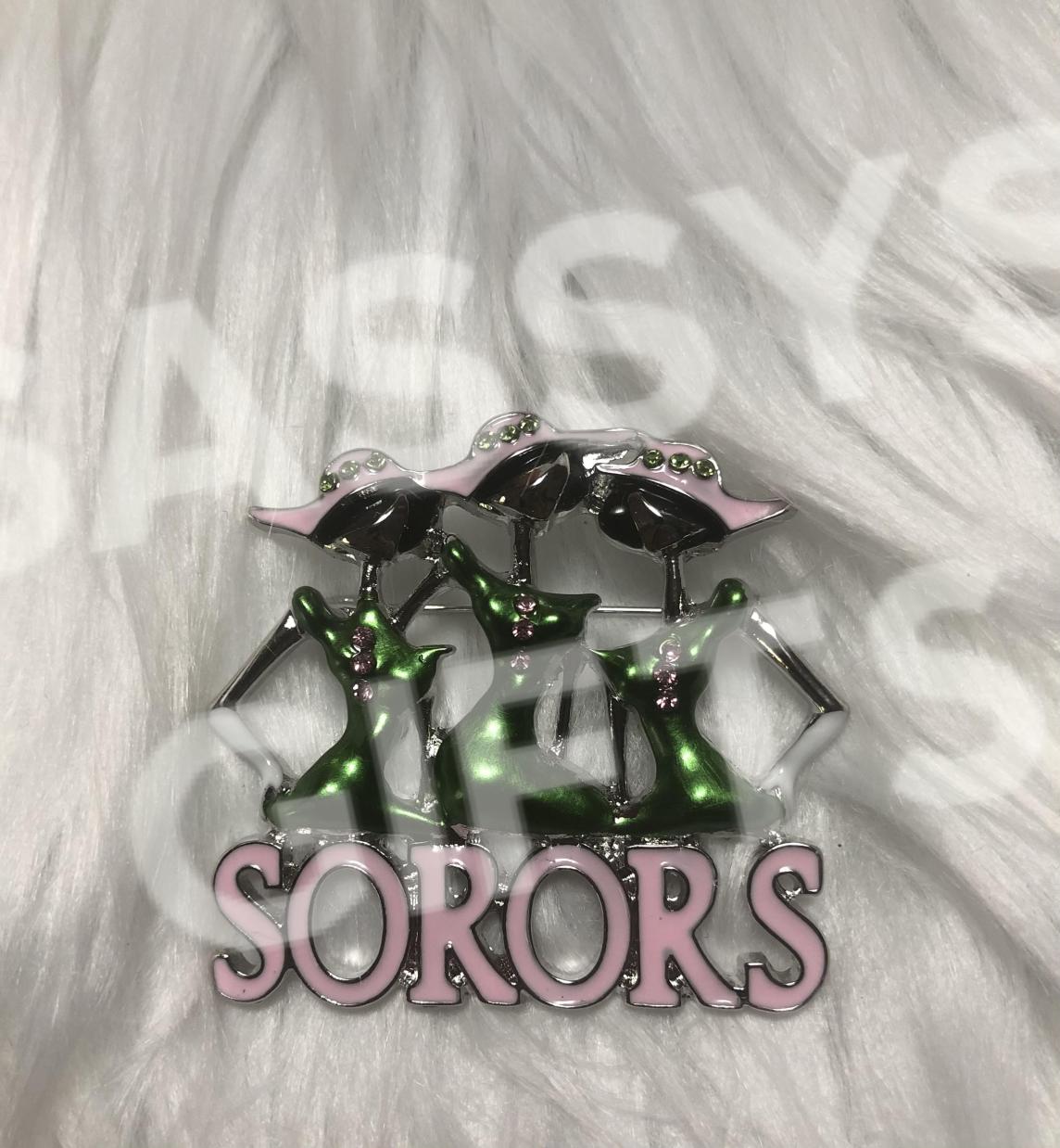 Pink and Green SORORS Pin