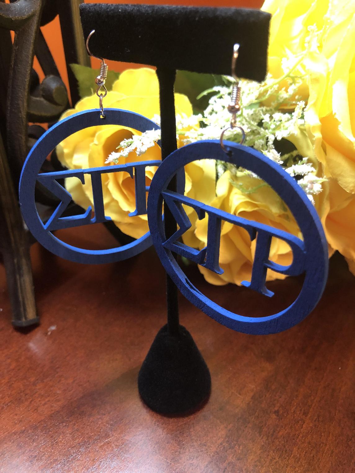 SGRho Round Wooden Earrings