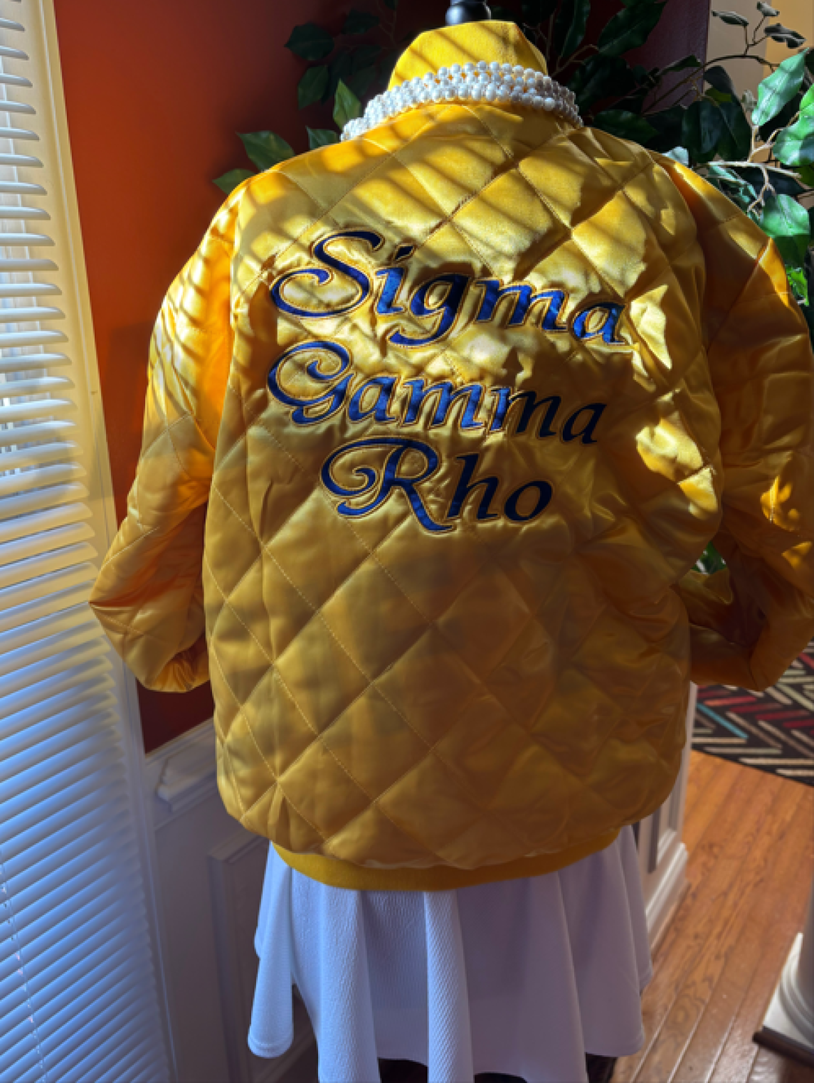 SGRho Satin Bomber Jacket w/Back Embroidery and Special Lining 