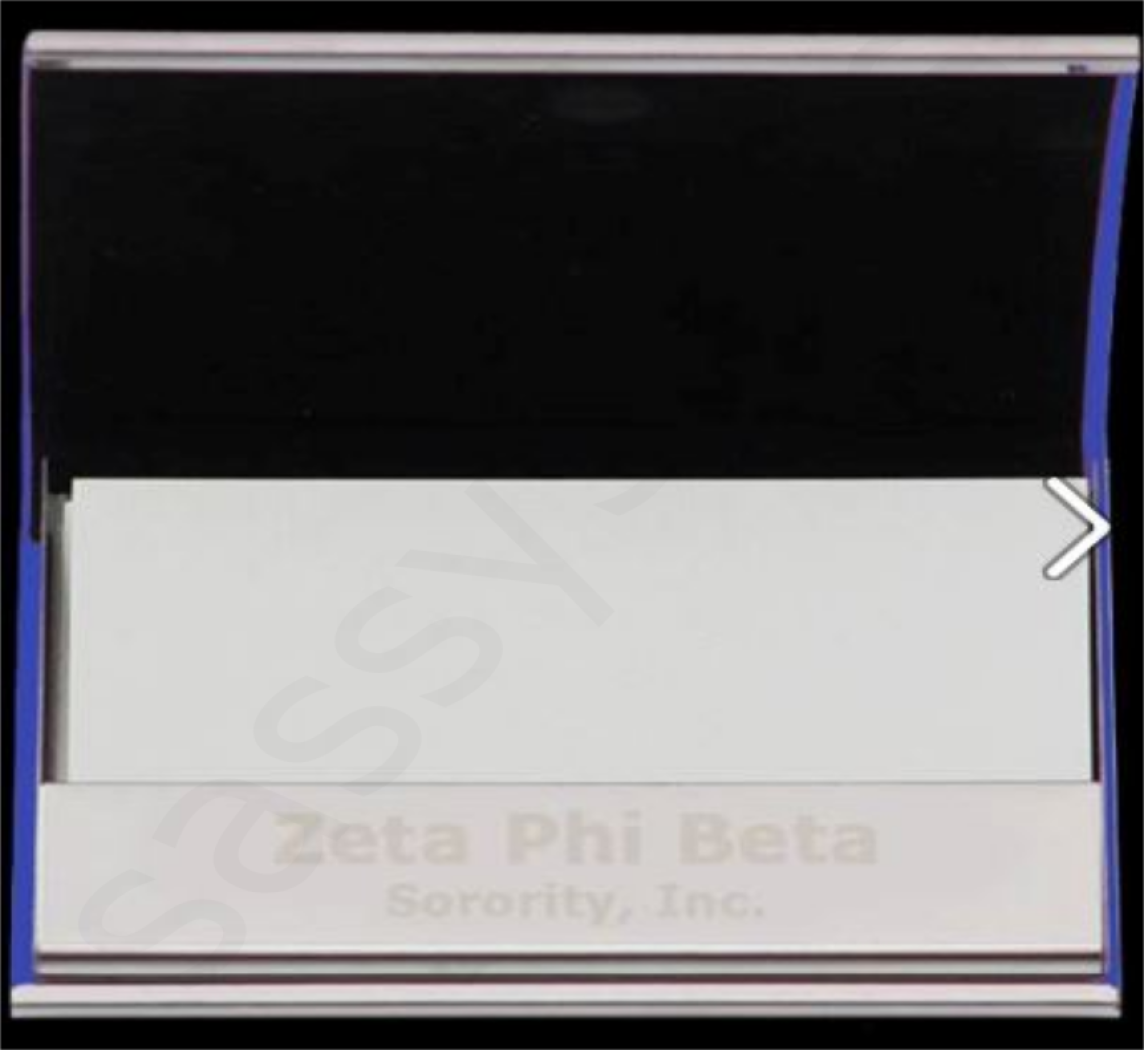 Zeta Phi Beta Leather Engraved Business Card Holder