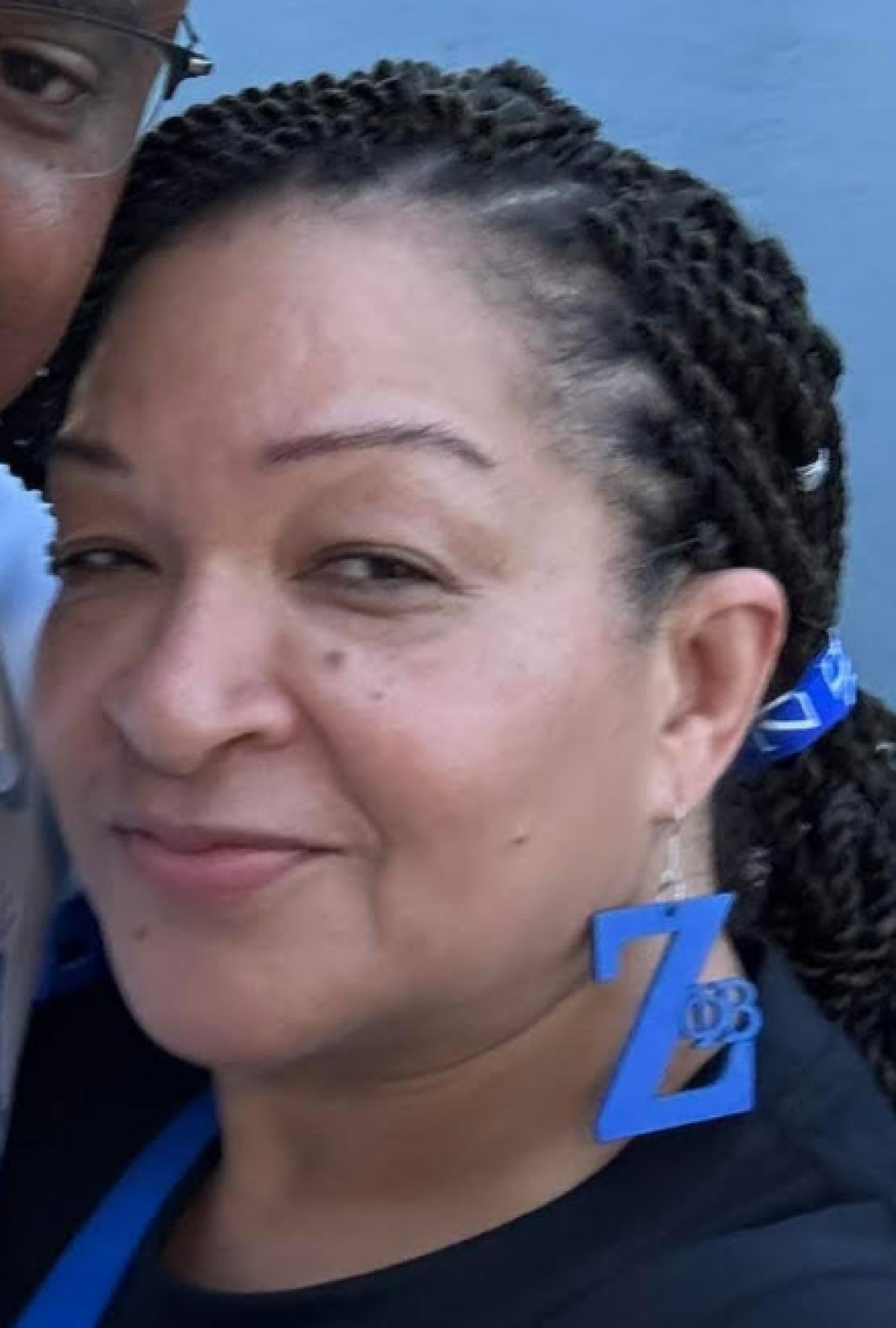 Zeta Large Royal Blue Wooden Earrings