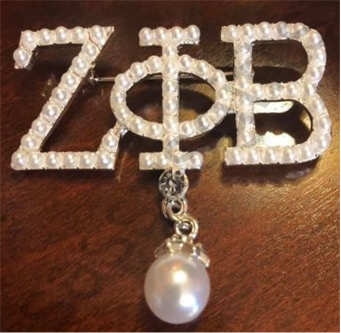 Zeta Phi Beta Pearl Drop Pin