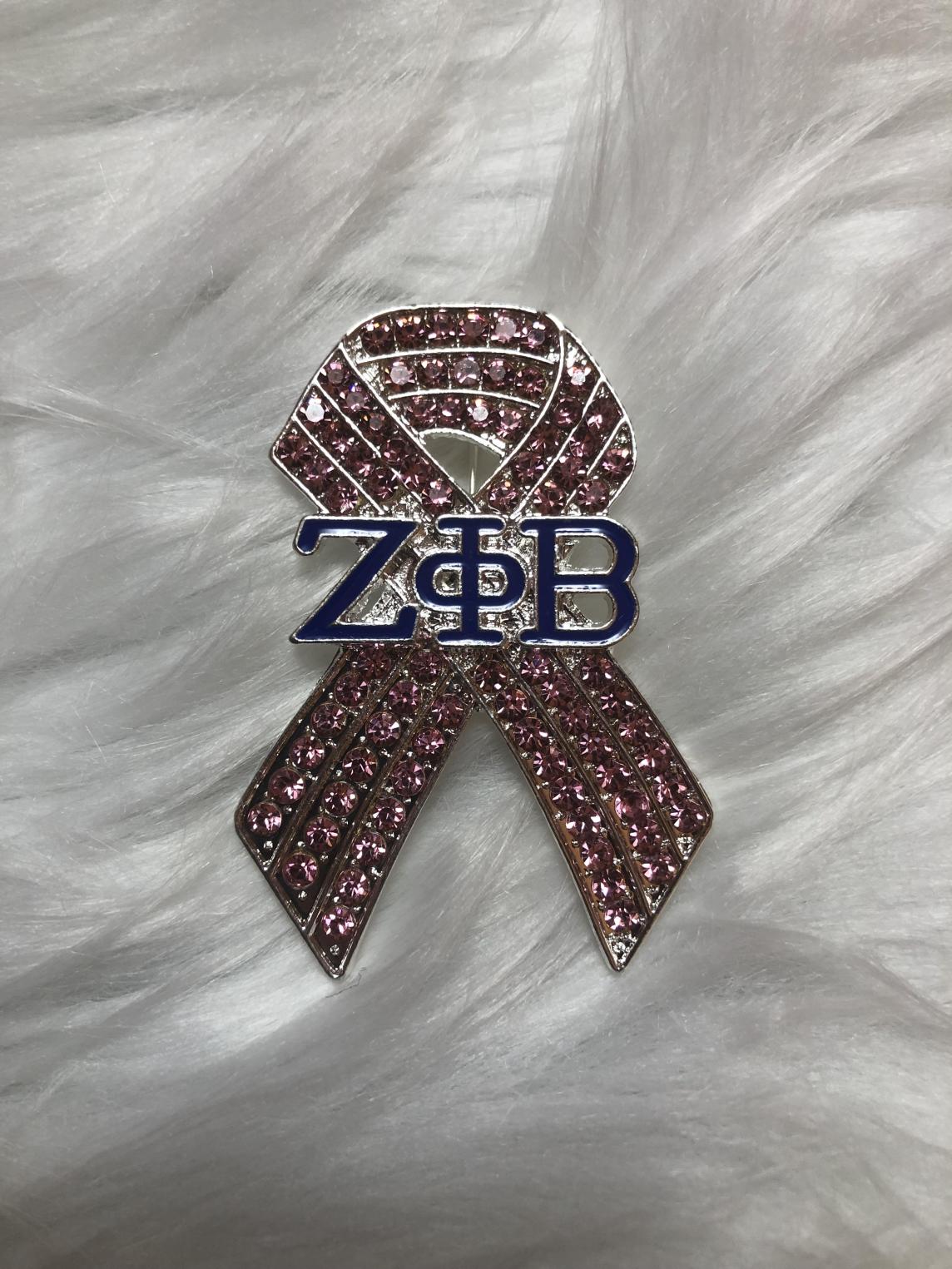 Zeta Pink Ribbon Pin - BACK IN STOCK!!!