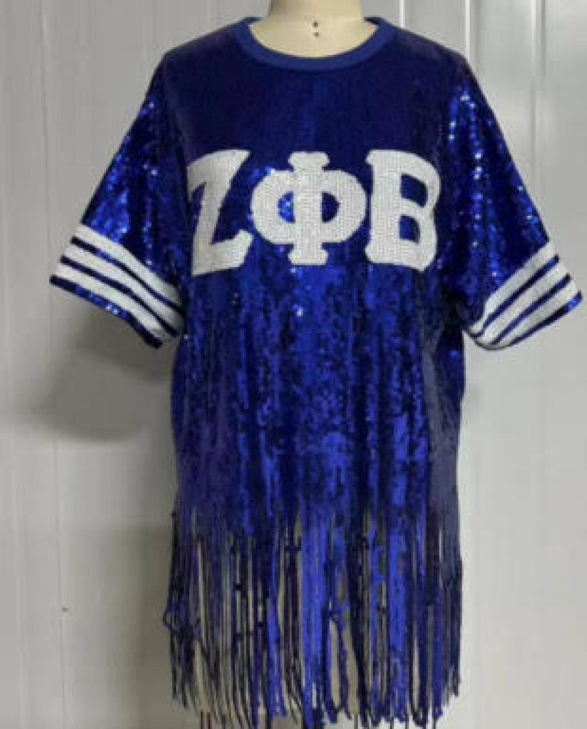 Zeta Sequin Fringe Top