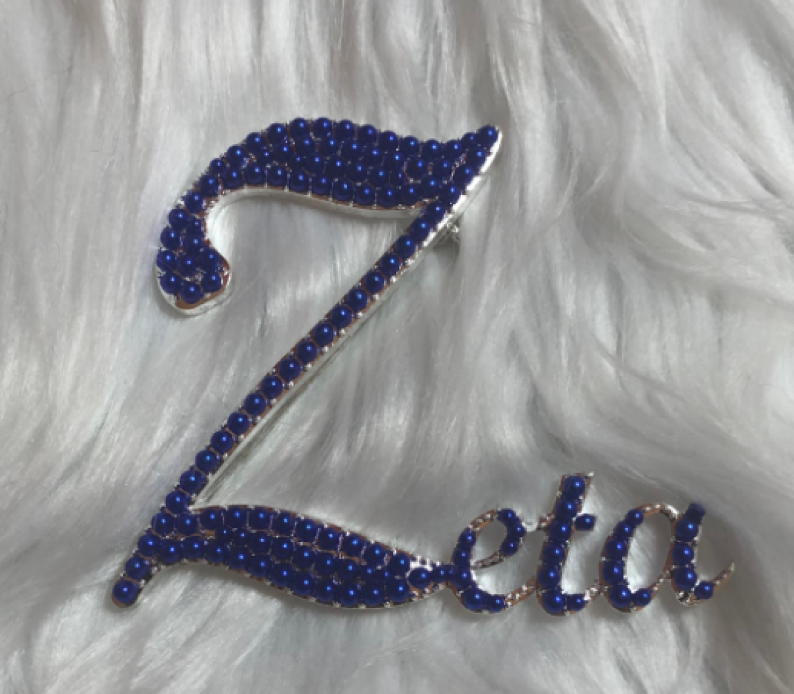 Zeta Royal Blue Signature Pearls Pin - Minor blemish