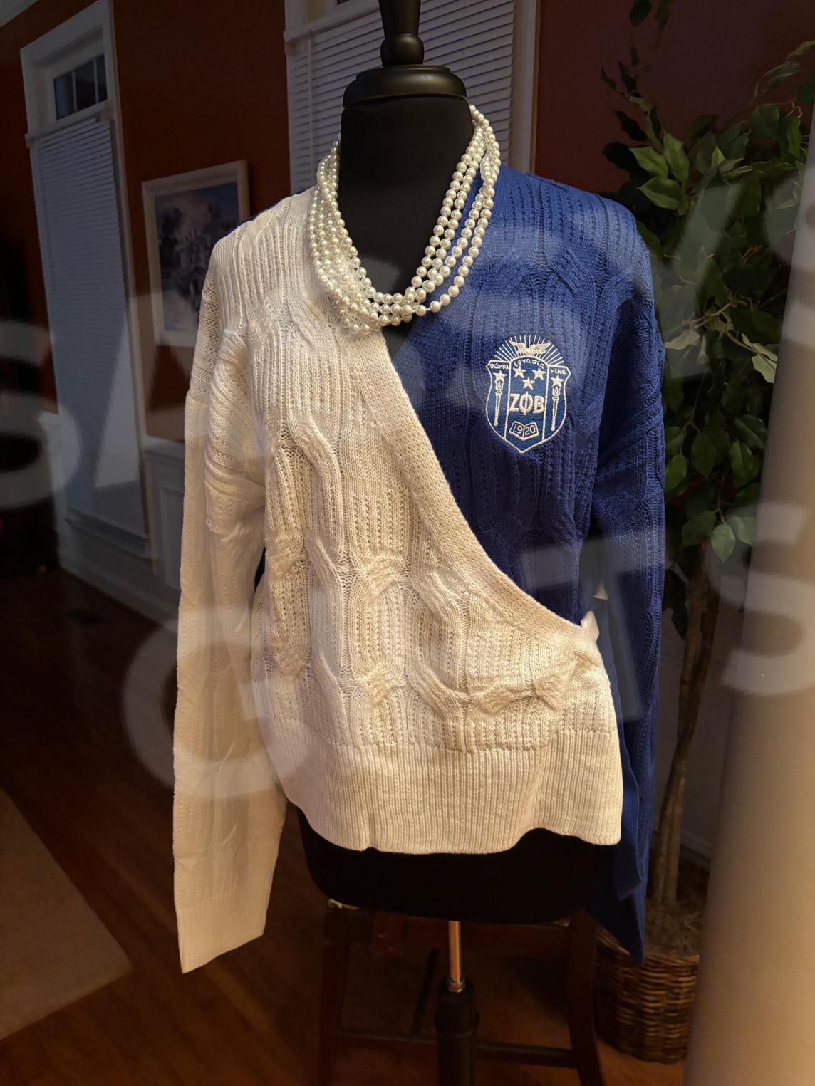 Zeta Two-Tone Wrap Sweater.  Up to Size 5X