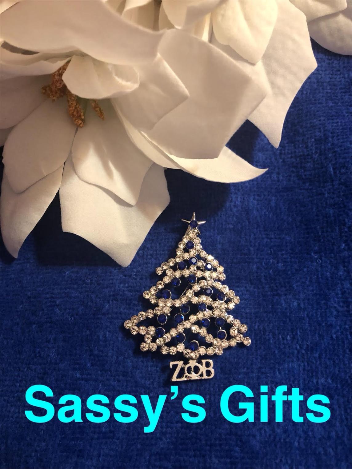 Zeta Christmas Tree Pin in Clear Rhinestones - SALE