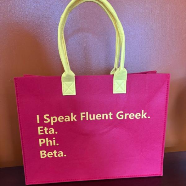 Eta phi Beta Felt Tote