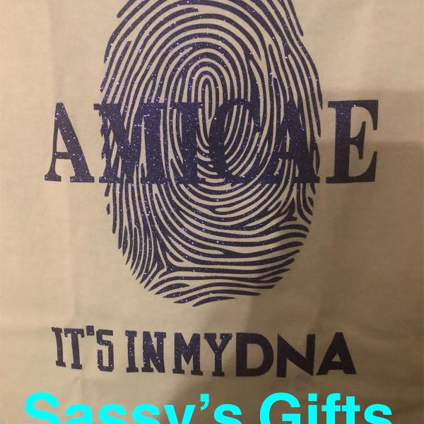 AMICAE IN MY DNA LIGHT BLUE SWEATSHIRT 