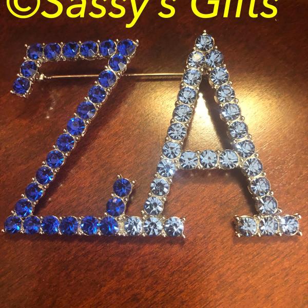 Zeta Amicae Jumbo ZA Rhinestone Pin - SOLDOUT