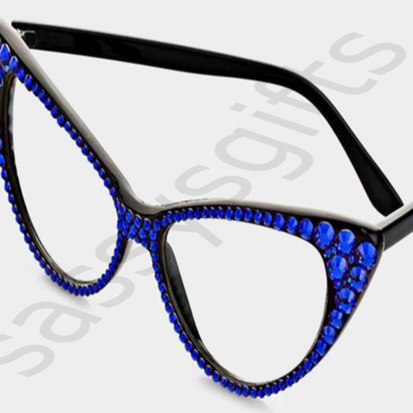 Royal Blue Australian Crystals Cat-Eye Glasses