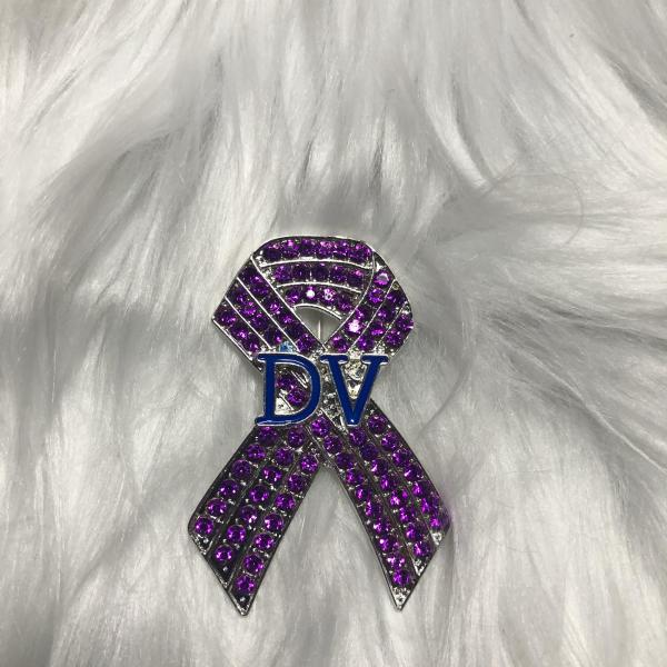 Domestic Violence Rhinestone Ribbon