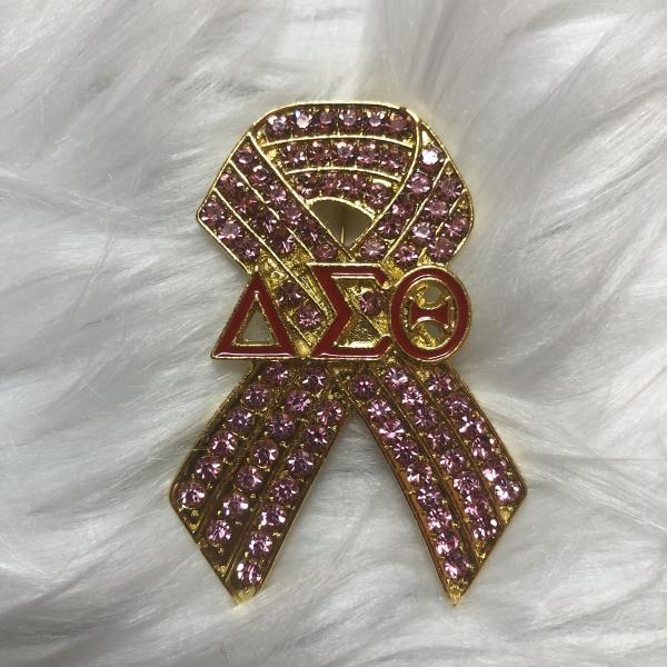 Delta Pink Ribbon Pin