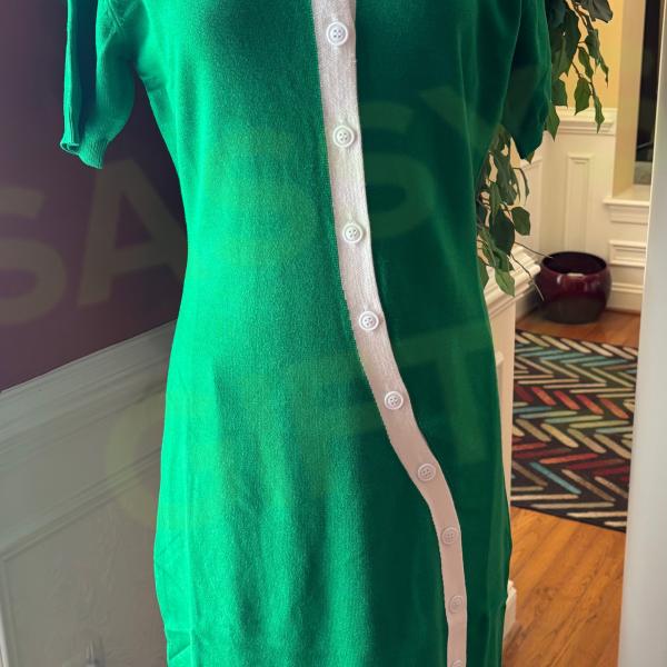 Sassy's Green and White Knit Dress/Duster 