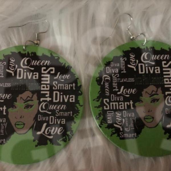 Iota Phi Lambda Diva Wooden Earrings