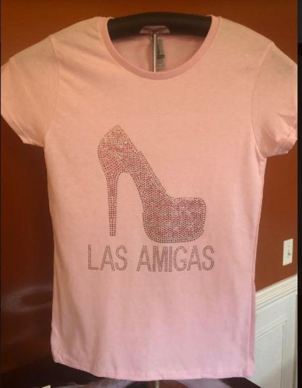 LAS AMIGAS RHINESTONE SHOE TEE. ALL BLING!!! 