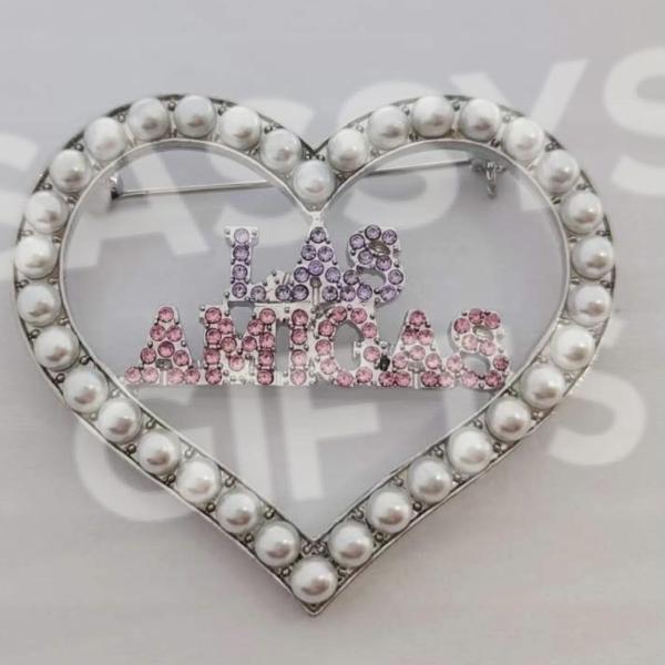 Las Amigas Heart Pin