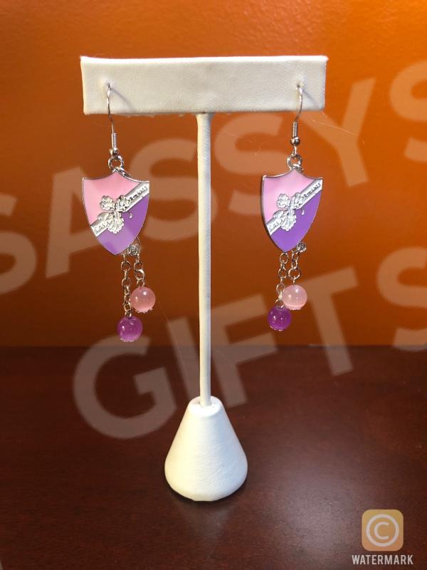Las Amigas Shield Earrings with Pearl Drops