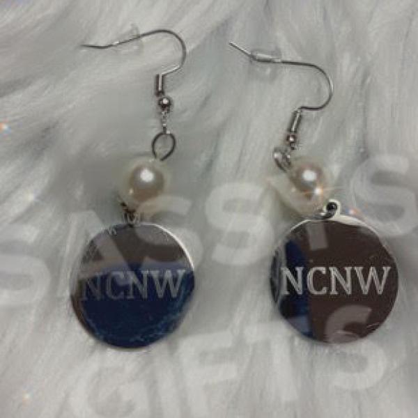NCNW Medalllon Pearl Earrings