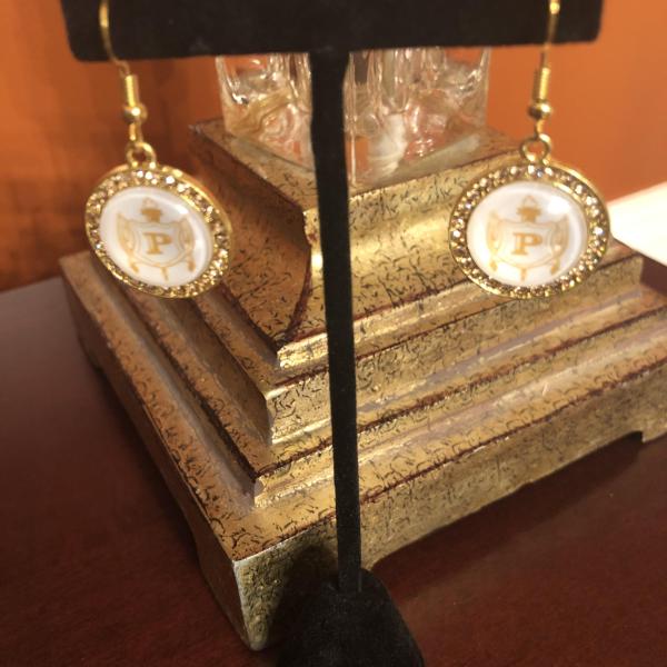 PHILO Shield Rhinestone Earrings