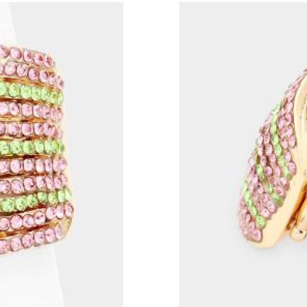 RHINESTONE PAVE MULTI ROW STRETCH RING