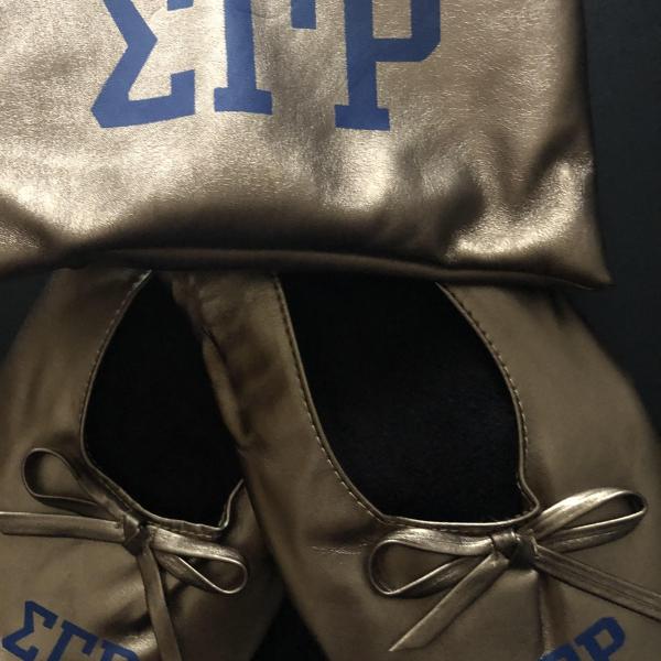 SGRho Gold Ballerina Slippers with Pouch - Size XXL 