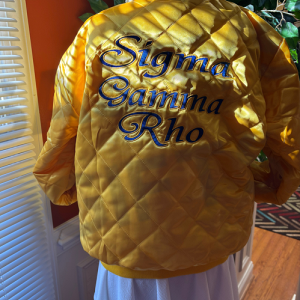 SGRho Satin Bomber Jacket w/Back Embroidery and Special Lining 