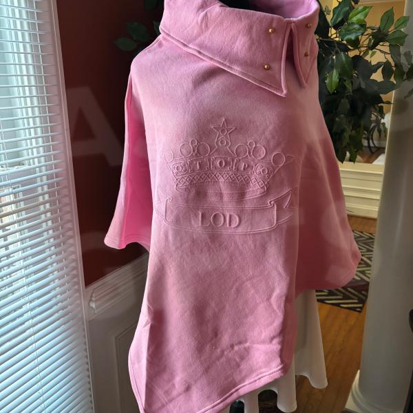 TLOD Embossed Fleece Poncho with Gold Pearls 