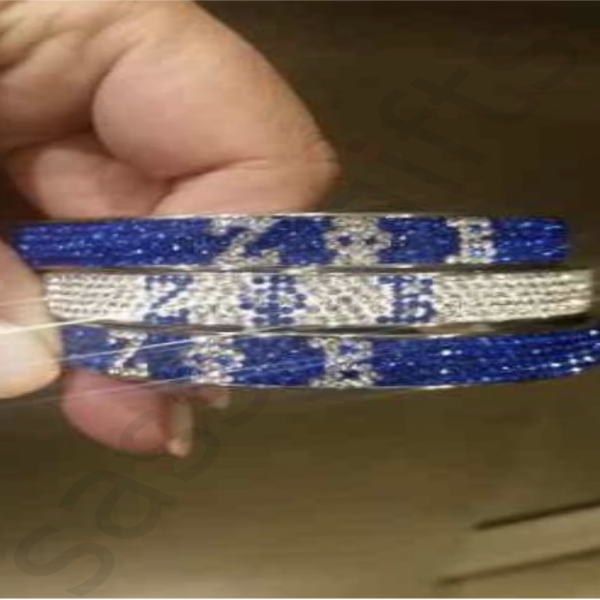 Zeta Phi Beta Blue Rhinestone Bangle Bracelet