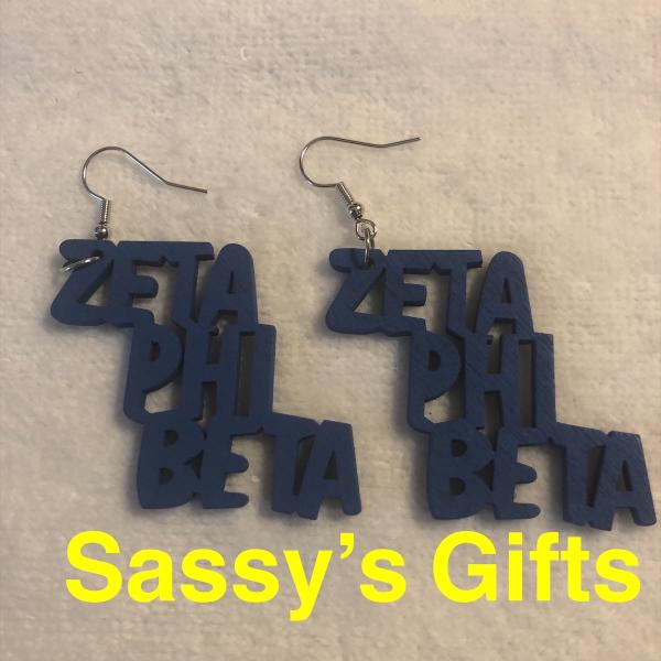 Zeta Blue Diagonal Wooden Earrings - SALE