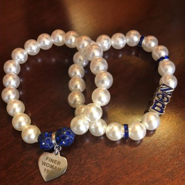 Zeta Phi Beta Double Bracelet Pearl Set