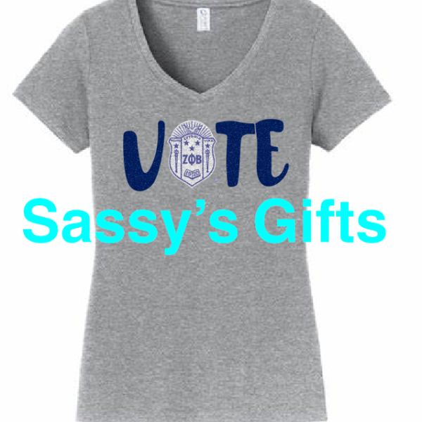 Zeta VOTE Glitter Tee with Shield