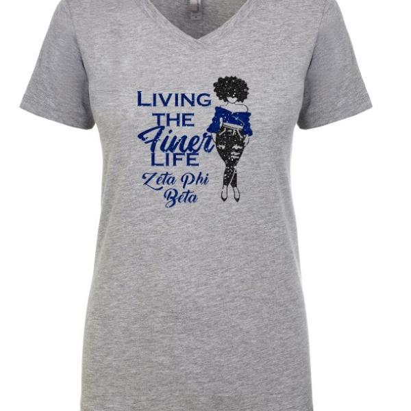 Living the Finer Life Glitter Tee in Gray 