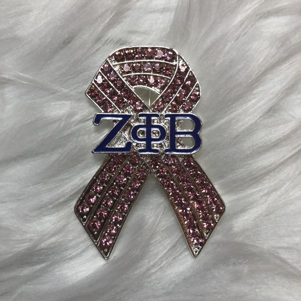 Zeta Pink Ribbon Pin - BACK IN STOCK!!!