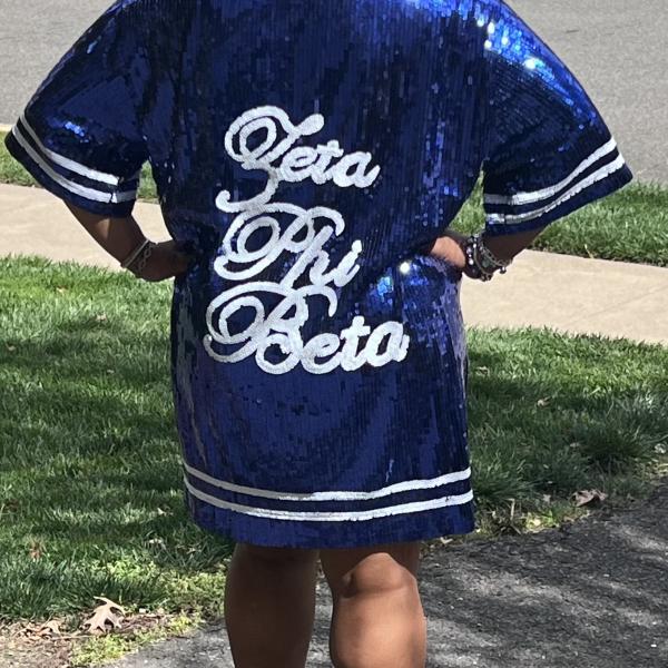 Zeta Phi Beta Sequence Dress.  One Size Fits Most