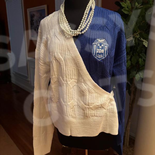 Zeta Two-Tone Wrap Sweater.  Up to Size 5X 